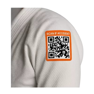 Patch textile customisé pour un club, à la dimension et aux couleurs du club, sur un kimono