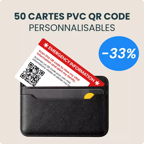 Lot de 50 cartes PVC QR