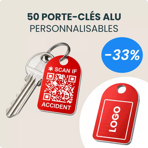 Lot de 50 porte-clés personnalisables