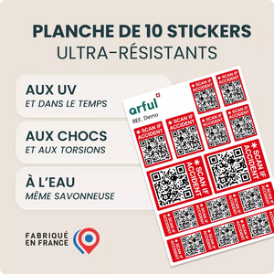 Planche de 10 stickers QR